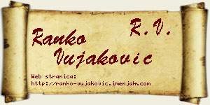 Ranko Vujaković vizit kartica